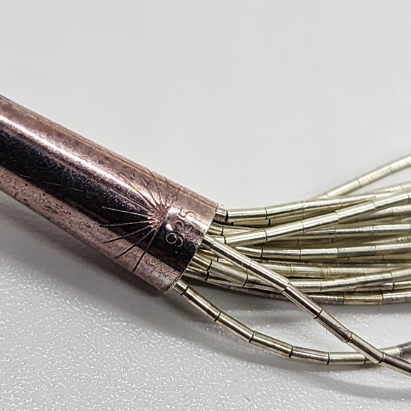 Creations In Sterling Sliver Muli Strand Liquid Necklace & Earrings - Picture 3 of 10